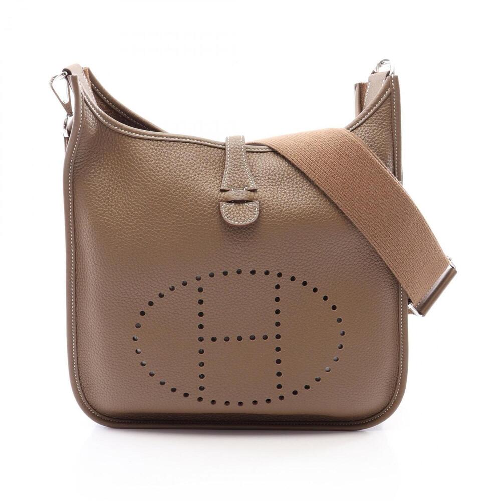 Hermes Evelyne 3 Trois PM Etoupe Shoulder Bag Handbag Taurillon Clemence Leat...
